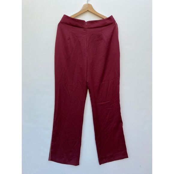 LEYDEN Red Piped Wide-leg Pants - Picture 5 of 6